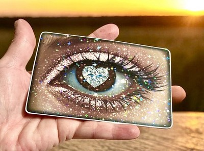 Diamond Heart Eye Sticker. For laptop, journals, Scrap booking.