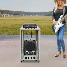 22U DJ Mixer Stand Rolling Stereo & Server Rack with Wheel Open Frame for Audio