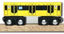 Holzeisenbahn Anhänger U7 U-Bahn für alle Schienen kompatibel Eisenbahn Berlin
