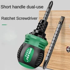 Premium Ratchet Screwdriver Set with Adjustable Multi-Shape Tips - Magnetic Head