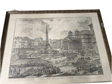 Giovanni-Battista Ponte Piranesi e Castello Sant'Angelo Acquaforte Incorniciata Italia