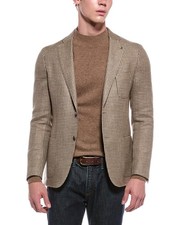 Corneliani Cc Collection Wool  Linen-Blend Jacket Men's Green 50