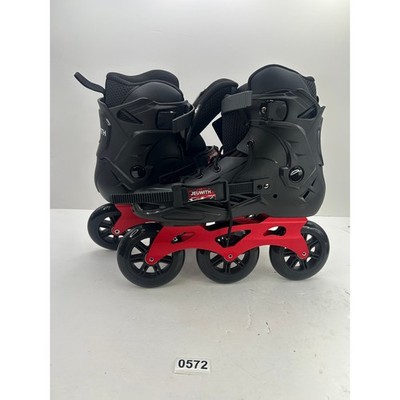 JEUWITH Inline Skates Adult Size 12 Black Red 110mm 3-Wheel Urban Speed Skates