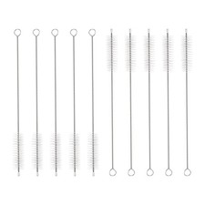 10Pcs Straw Cleaner Brush Set 8 Inch Length 15mm OD Nylon Bristles, White