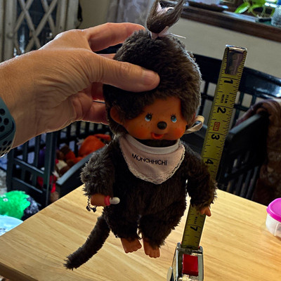 Mattel Monchhichi Monkey Plush Stuffed Animal Vintage 1974 Brown 7-8 in
