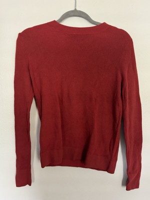 Ann taylor LOFT Brick red Women s Pullover basic Knit Sweater 100% cotton