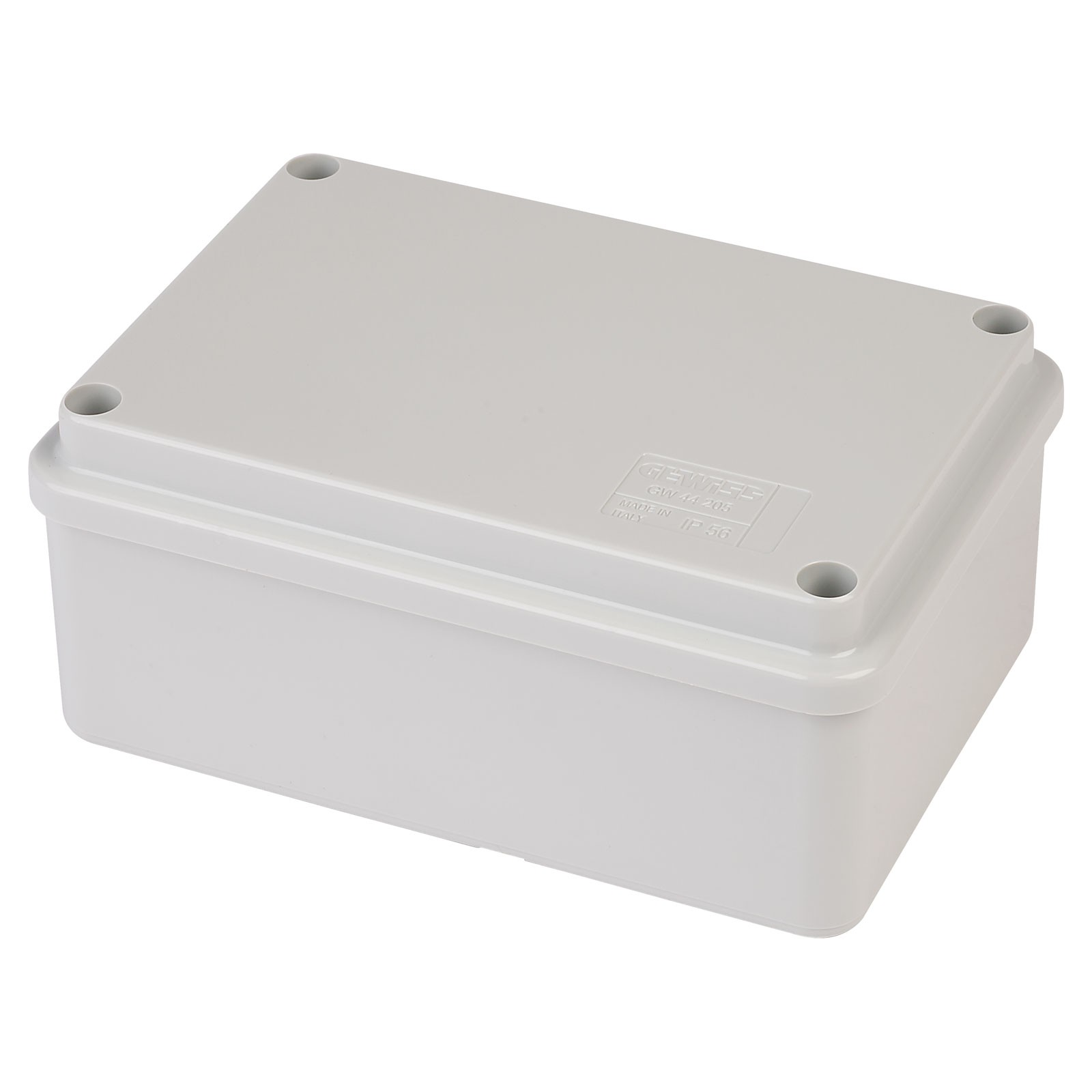 Gewiss Junction Box Ip56 Screwed Lid Grey 120 x 80 x 50mm No Holes