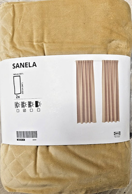 Ikea SET OF 2 PANELS Sanela Curtains Drapes Room Darkening Velvet 55''x98''