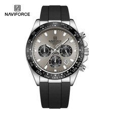 45MM NAVIFORCE Luxury Quartz Diver Watch Men Silicone Waterproof Luminous NEW