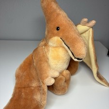 Vintage Animal Fair Pterodactyl Plush 13  Brown Tan Stuffed Animal Dinosaur READ