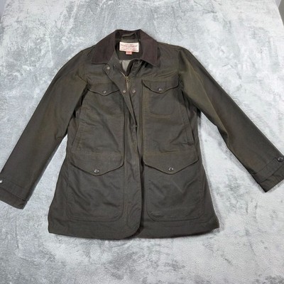 Filson Jacket Womens Medium Army Green Waxed Cotton Field Explorer