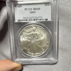 U.S. Mint 2003 American Eagle 1 oz .999 Silver Coin PCGS MS69 Business Strike