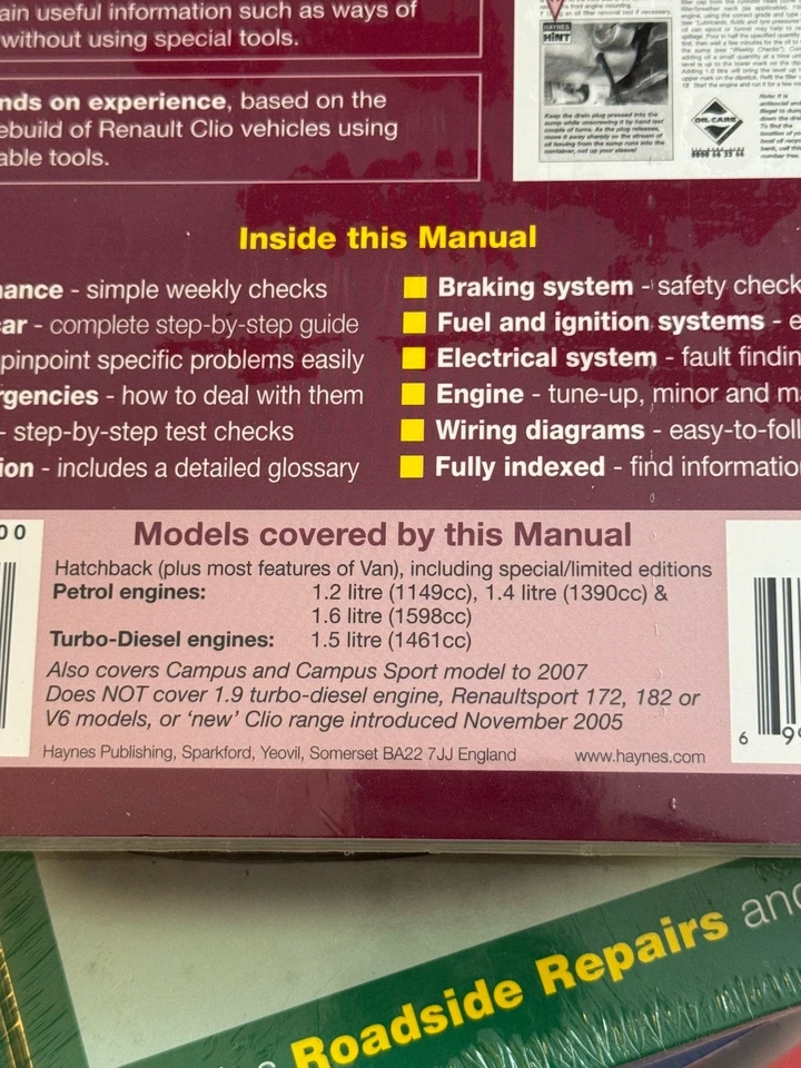 NEW - Haynes Manual 4168 - Renault Clio, 2001 to 2005, petrol & diesel - Image 2 of 2