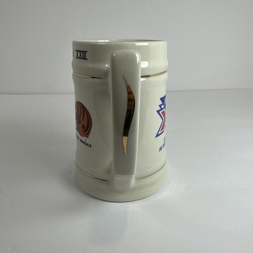 Vintage SF 49ers Bengals Football Super Bowl XXIII Stein Mug 1989 Miami FL - Picture 14 of 24