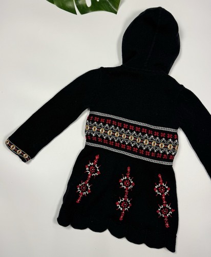 Hanna Andersson Sweater Kids 4 Christmas Holiday Girl's Faux Fur Cardigan - Picture 13 of 16