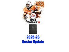NCAA Football 10 2025-26 Roster Update Real Name Memory Card PS2 PlayStation 2
