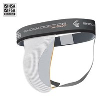 Men's White Large Sport Supporter with Cup Pocket