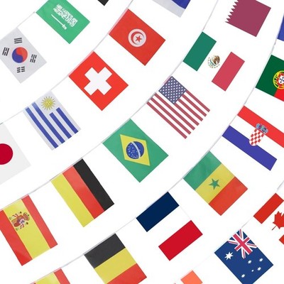 Anley 2026 World Cup 48 Countries String Flag Bunting Pennant Banner 46 Feet