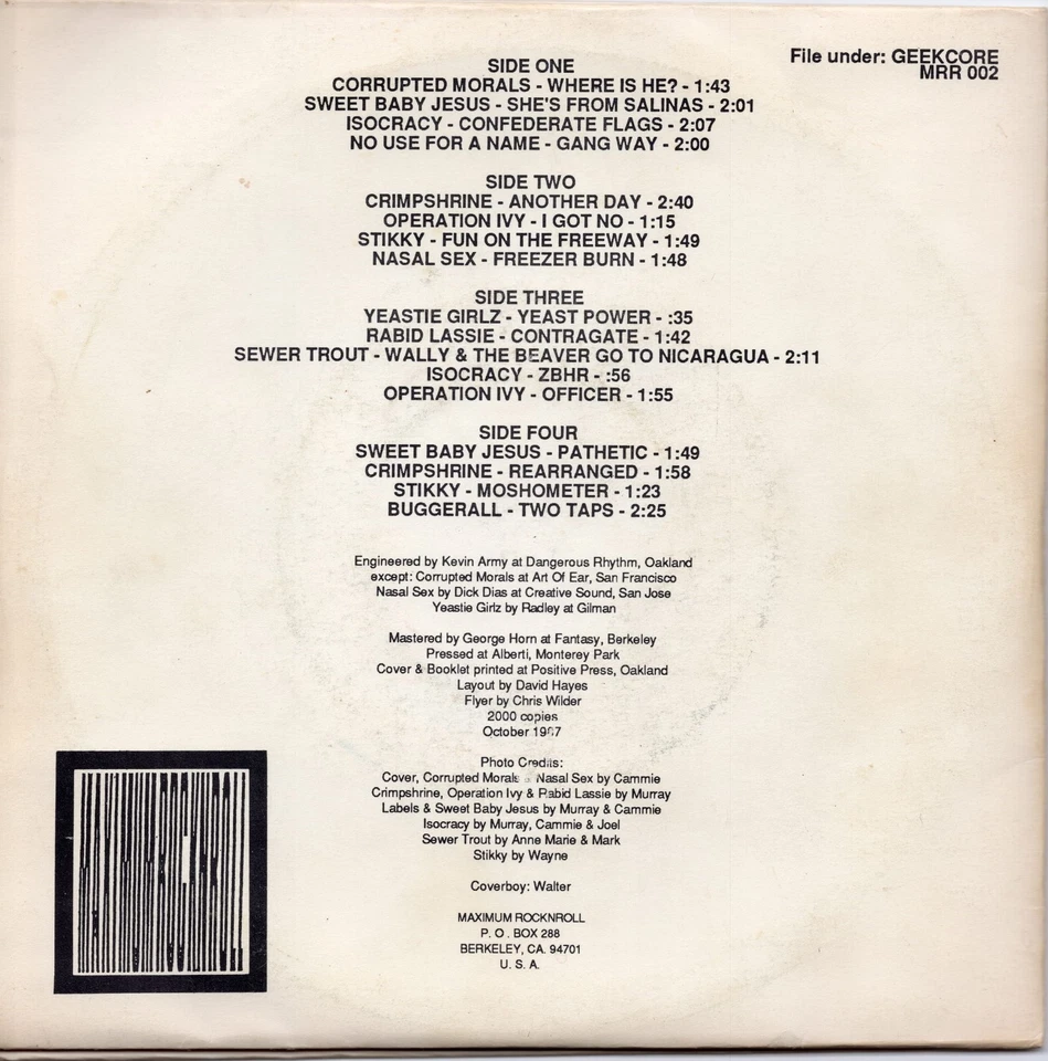 Maximum Rock N Roll Presents Turn It Around! 1987 Double Album 7" EP DIY PUNK - Image 2 of 4