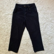 Baggy Black 90s Fit corduroy pants with elastic waistband and pockets