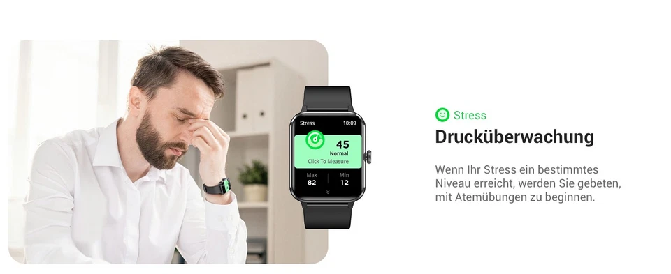 Smartwatch Herren Damen mit Bluetooth Anruf wasserdicht für Android & iOS R50 - Bild 3 von 4