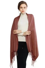 Pashmina Shawl for Women Weddings Wraps for Evening Dresses Rust Scarfs for W...