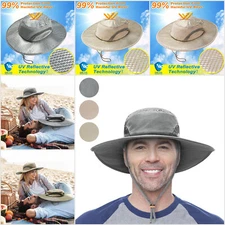 Men Women Wide Brim Sun Hat Cap Breathable Bucket Summer UV Protection Fishing