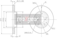 2X Maxgear 19-0973 Bremsscheibe FüR Toyota