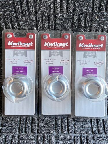 3 Kwikset Satin Chrome Tylo Dummy Door Knobs 488T 26D CP Kwikset 488T 26D CP