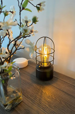 Vintage Rustic Desk Lamp Small Touch 3 Color Temperatures LED Bulb Wire Switch