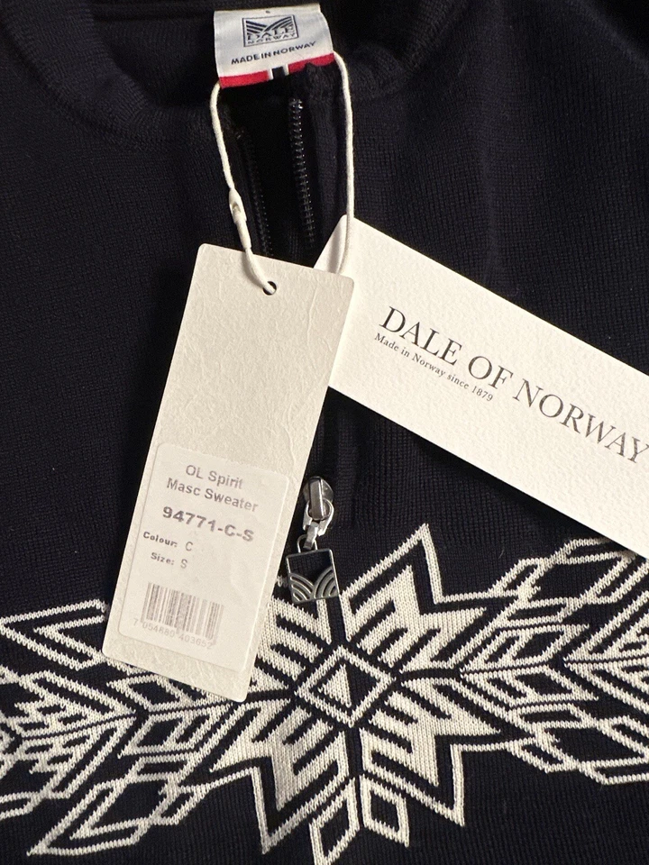 Men Dale Of Norway OL SPIRIT Merino Wool Sweater Size SMALL 94771 OLYMPIC TEAM! - Image 2 of 2