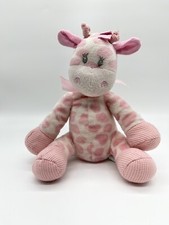 Jingles Giraffe Plush Stuffed Animal Rattle 9" Pink White First  Main