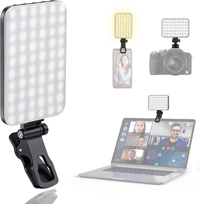 60 LED Portable Selfie Light Video Conference Lighting with Clip