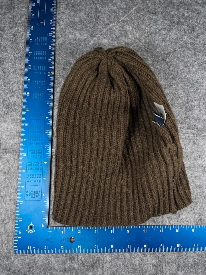 Gap Beanie Toque Adult One Size Green Brown Double Knit Wool Cotton Nylon Blend - Image 4 of 4