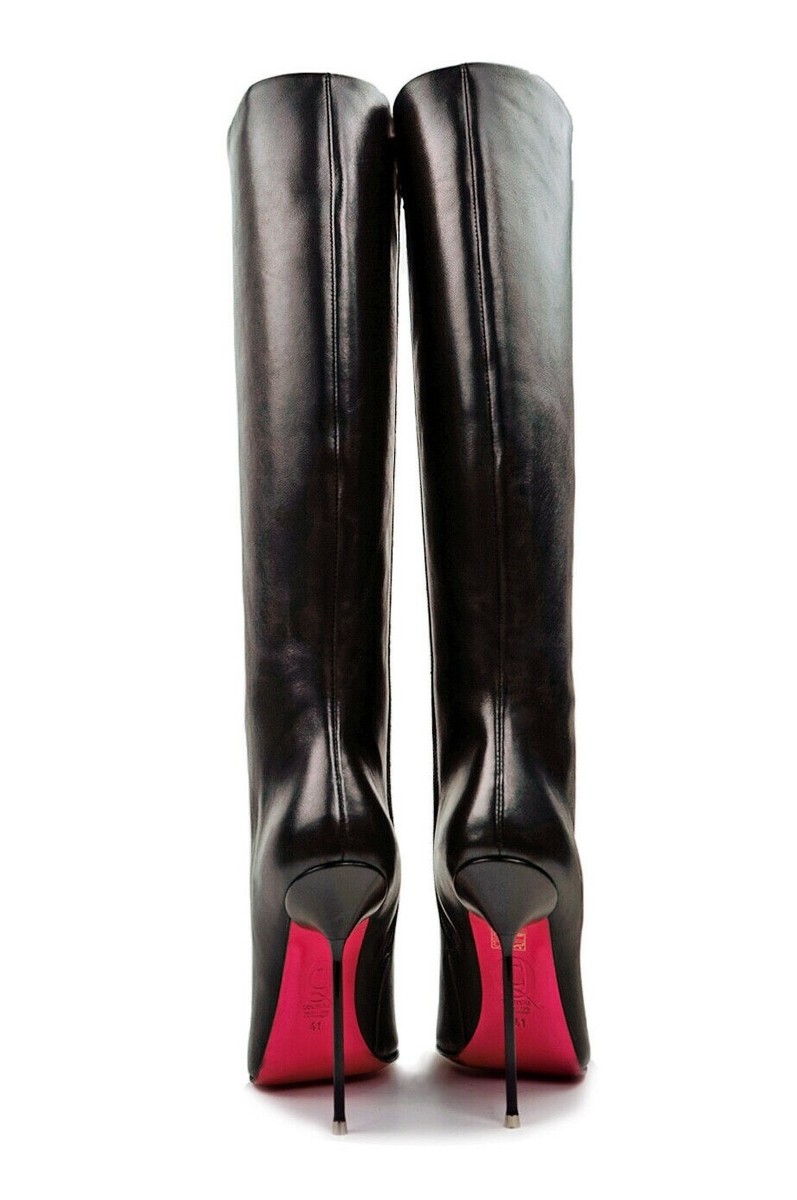 Bottes Cuir Sur Mesure CQ COUTURE - Overknee Talon Aiguille - Noir Or - Taille 39