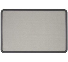 Quartet 4 ft. x 3 ft. Black Frame Gray Fabric Contour Fabric Bulletin Board