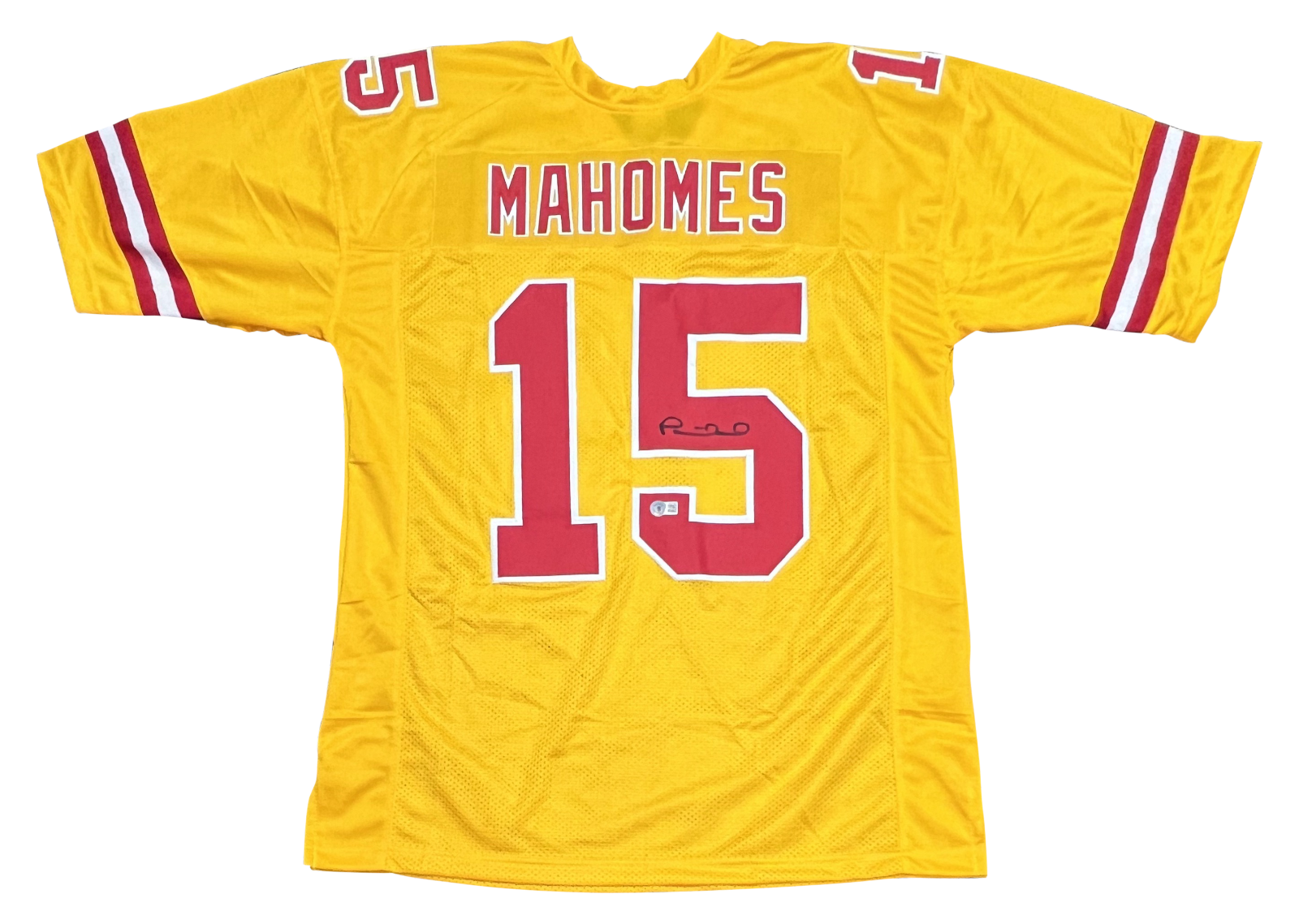 Patrick Mahomes Autographed Signed Kansas City Chiefs #15 GOLD JERSEY BECKETT 