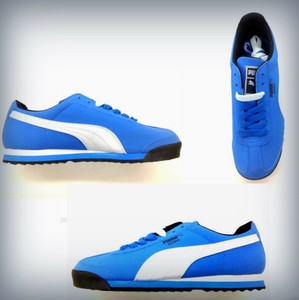 puma roma blanco con azul marino