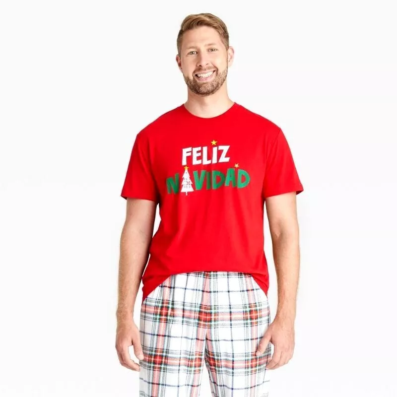 Target Men s Feliz Navidad Red Sleep T shirt NWT size Large Pajama Christmas