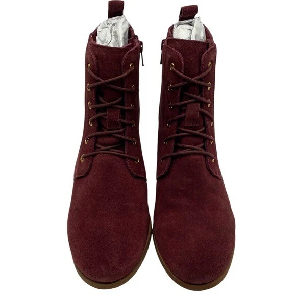 Zapatos para mujer Diba botas negras talla 8 borgoña gamuza cuero con cordones botines de cuña Foto 4 de 4