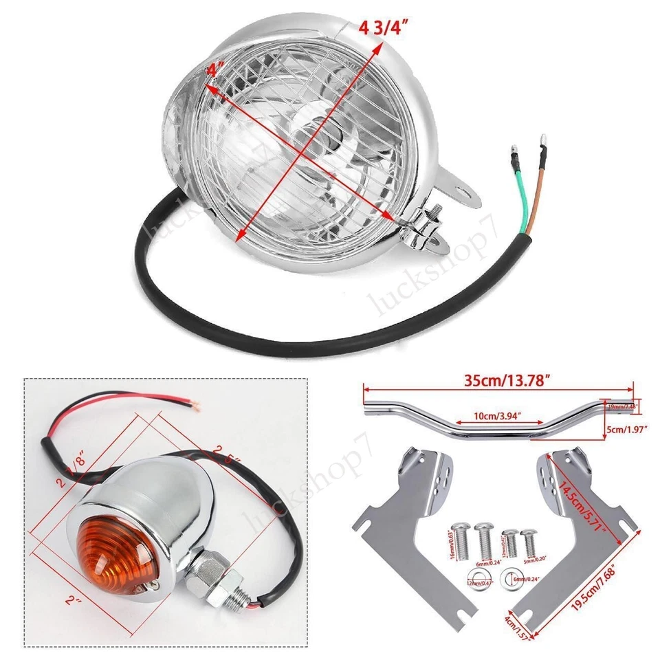 Chrome Spot Passing Light Lamp Turn Signal Bar For 1994-2013 Harley Road King - Imagem 2 de 4