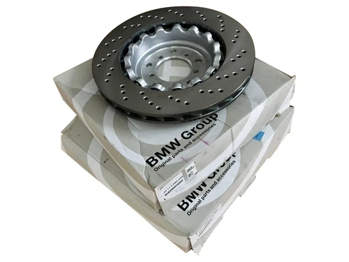 FOR BMW M2 M3 M4 FRONT GENUINE PERFORMANCE DRILLED OEM BRAKE DISCS PAIR 380mm - Picture 2 of 8
