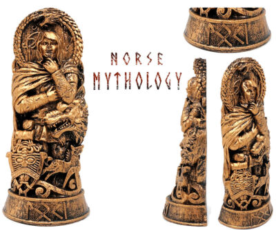 Nordische Götter Odin Thor Loki Statue Mythos Figur Resin Ornament Deko Model...