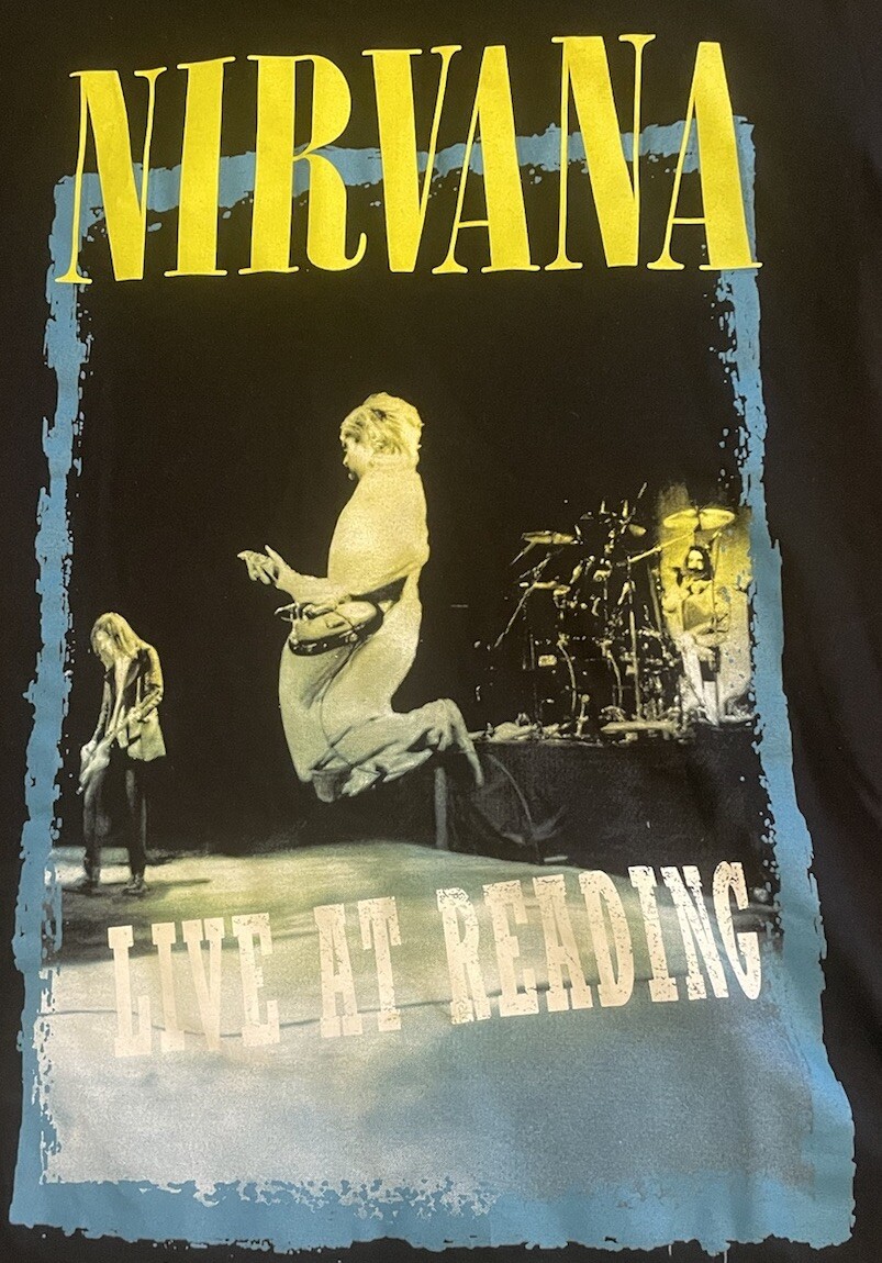 ニルバーナ　Nirvana Live at Reading Tシャツ XL VINTAGE NIRVANA LIVE AT READING MENS BLACK S SMALL TWO 2