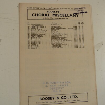 Chorpartitur CAN'T YOU DANCE THE POLKA arr A. Rowley TTBB, Sea Shanty Männerstimme