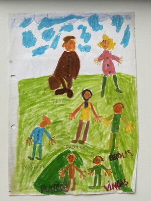 Kindheit Kunstwerk Gemälde Kunst Abstrakt Original auf Papier 1997-1999 Jahrgang A4