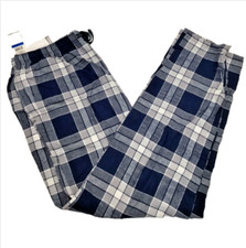  44 Perry Ellis Men's, Fleece Chevron Plaid Pajama Pants, Dress Blues, XL