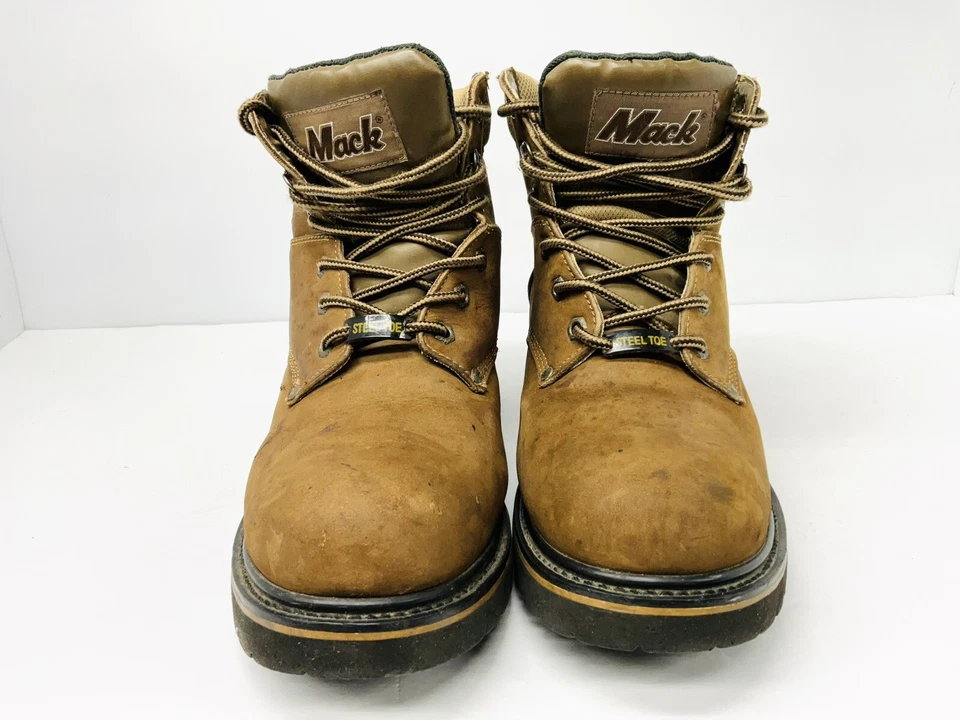 Botas de trabajo Mack para hombre 12 puntera de acero cuero marrón resistente al aceite con cordones Foto 4 de 4