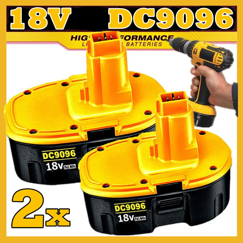 2-Pack 5.0Ah Replacement For Dewalt 18V Battery – Ni-MH Compatible With DC9096 DC9098 DW9095 XRP Cordless Tools