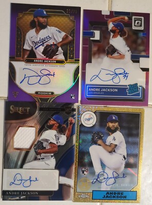 ANDRE JACKSON 4 Card Rookie Lot x4 Auto Autograph Inserts SP #/75 NPB DODGERS #d